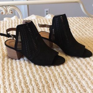 Black peep toe booties
